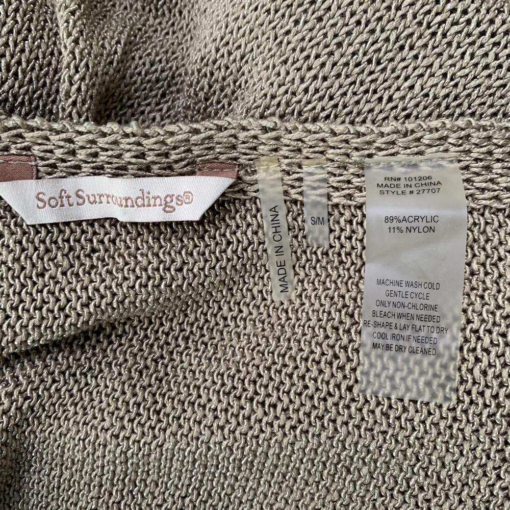 Soft Surroundings - Tan soft knit convertible shrug shawl wrap, S/M - Picture 5 of 5